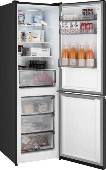 Холодильник Weissgauff WRK 185 Total NoFrost Inverter Black Inox 2-хкамерн. черная сталь инвертер