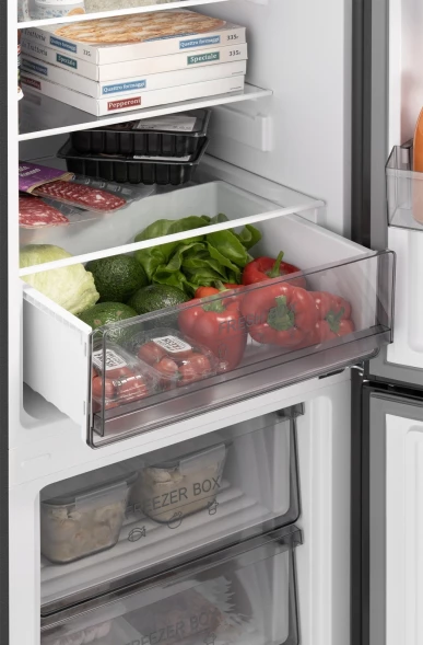 Холодильник Weissgauff WRK 185 Total NoFrost Inverter Black Inox 2-хкамерн. черная сталь инвертер