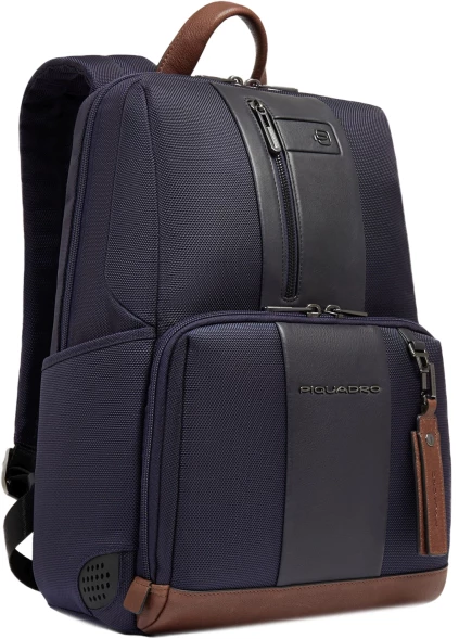 Рюкзак Piquadro Brief2 CA3214BR2/BLUCU темно-синий/коричневый нейлон/натур.кожа