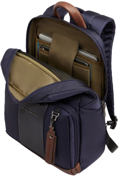 Рюкзак Piquadro Brief2 CA3214BR2/BLUCU темно-синий/коричневый нейлон/натур.кожа