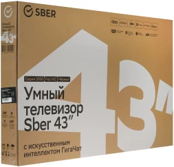 Телевизор LED Sber 43" SDX-43F3000DBA Салют ТВ Frameless черный FULL HD 60Hz DVB-T DVB-T2 DVB-C DVB-S DVB-S2 USB WiFi Smart TV (RUS)