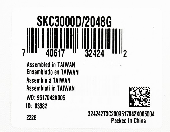 Накопитель SSD Kingston PCIe 4.0 x4 2TB SKC3000D/2048G KC3000 M.2 2280