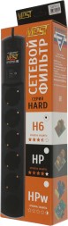 Сетевой фильтр Most H6 5м (6 розеток) черный (коробка)