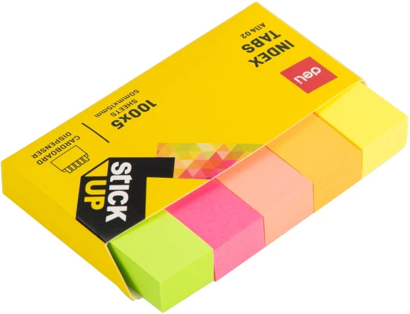 Закладки самокл. бумажные Deli EA11402 50x15мм 5цв.в упак. 100лист европодвес