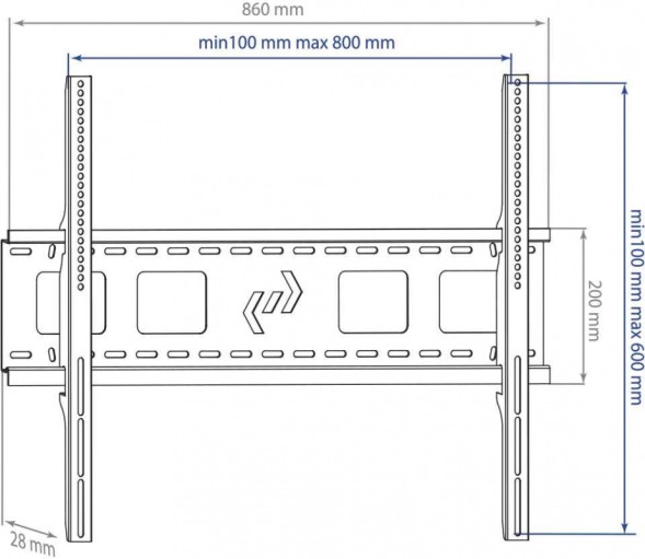 Кронштейн для телевизора Kromax STAR-1 черный 32&amp;quot;-90&amp;quot; макс.81кг настенный фиксированный