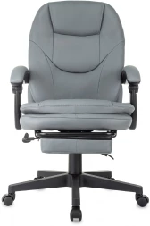 Кресло руководителя Бюрократ CH-868N-BF серый эко.кожа крестов. пластик подст.для ног
