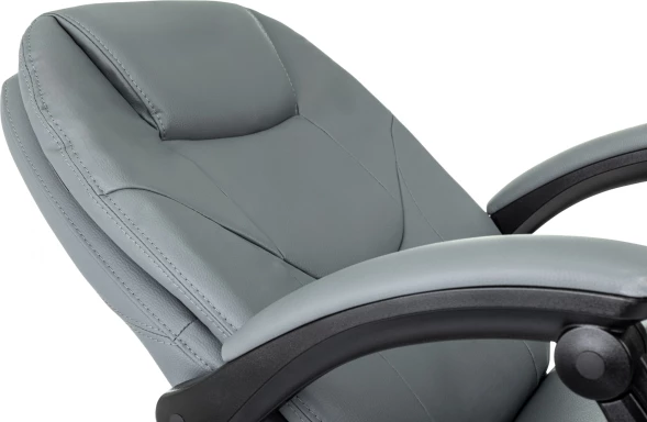 Кресло руководителя Бюрократ CH-868N-BF серый эко.кожа крестов. пластик подст.для ног