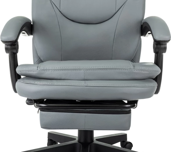 Кресло руководителя Бюрократ CH-868N-BF серый эко.кожа крестов. пластик подст.для ног