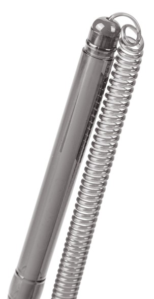 Ручка шариков. автоматическая Deli EQ50-BK черный/прозрачный d=0.7мм черн. черн. (1шт) на подставке резин. манжета