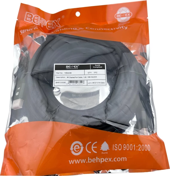 Кабель ver1.4 DisplayPort (m) DisplayPort (m) 10м черный