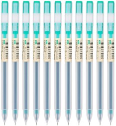 Ручка гелев. Deli A119-GN прозрачный зел. черн. линия 0.5мм