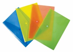 Конверт на кнопке Бюрократ -PK804A5BLU A5 пластик 0.18мм синий