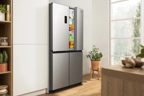 Холодильник Gorenje NRM819E61X 3-хкамерн. серый инвертер