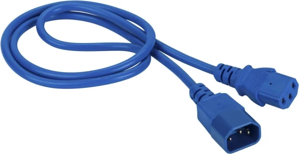 Шнур питания Lanmaster LAN-PP13/14-0.5-BL C13-С14 проводник.:3x0.75мм2 0.5м 220В 10А синий