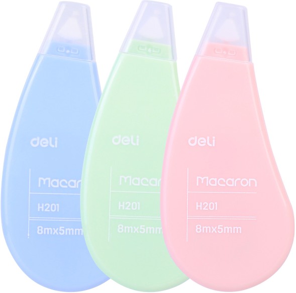 Лента коррект. Deli EH20101 8мх5мм ассорти корпус белый блистер