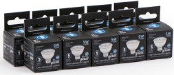 Лампа светодиодная Gauss Black 5Вт цок.:GU5.3 рефлек. 220B 4100K св.свеч.бел.нейт. MR16 (упак.:10шт) (101505205)