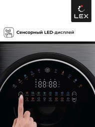 Стиральная машина Lex LWM10714LuxIDD класс: A+++ загр.фронтальная макс.:10кг (с сушкой) черный инвертер