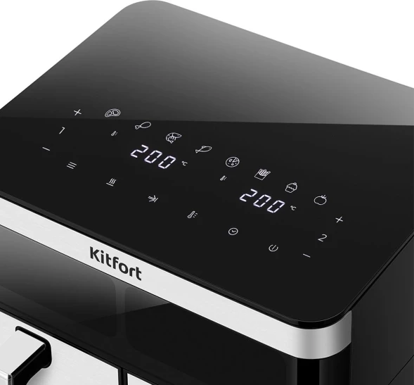 Аэрогриль Kitfort КТ-8110 8.6л 2700Вт серебристый/черный