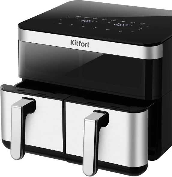 Аэрогриль Kitfort КТ-8110 8.6л 2700Вт серебристый/черный