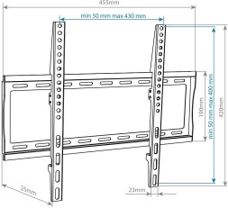 Кронштейн для телевизора Arm Media STEEL-3 new черный 22&amp;quot;-65&amp;quot; макс.50кг настенный фиксированный
