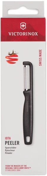 Овощечистка Victorinox Iotaс лезвием двухсторон. черный упак.:европодвес (6.0943.3)
