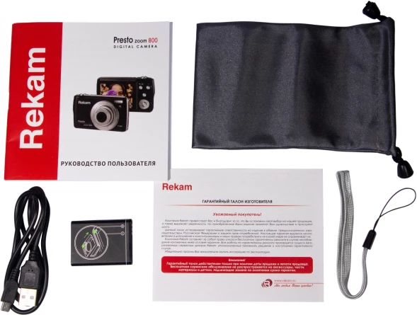 Фотоаппарат Rekam Presto zoom 800 черный 21Mpix Zoom8x 2.7&amp;quot; 1080p SDHC/MMC CMOS IS el 3.8minF/Li-Ion/case