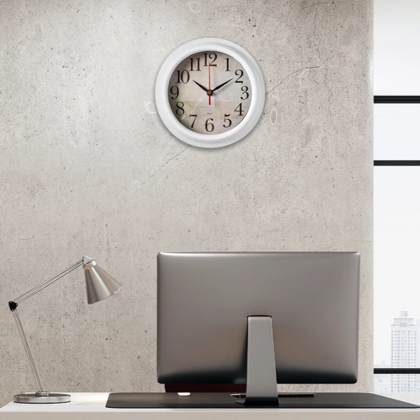 Часы настенные аналоговые Бюрократ WALLC-R80P D21см белый (WALLC-R80P21/WHITE)