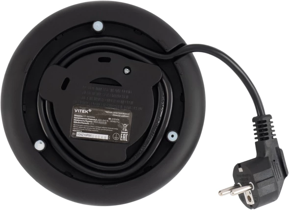 Чайник электрический Vitek VT-WK1044 1.7л. 2200Вт черный/серебристый корпус: стекло/пластик