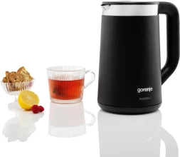 Чайник электрический Gorenje K17TRDW 1.7л. 2200Вт черный/серебристый корпус: пластик