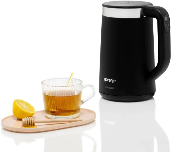 Чайник электрический Gorenje K17TRDW 1.7л. 2200Вт черный/серебристый корпус: пластик