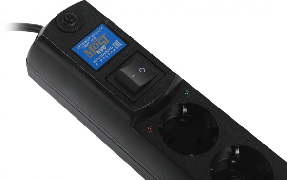 Сетевой фильтр Most HV6 2м (6 розеток) черный (коробка)