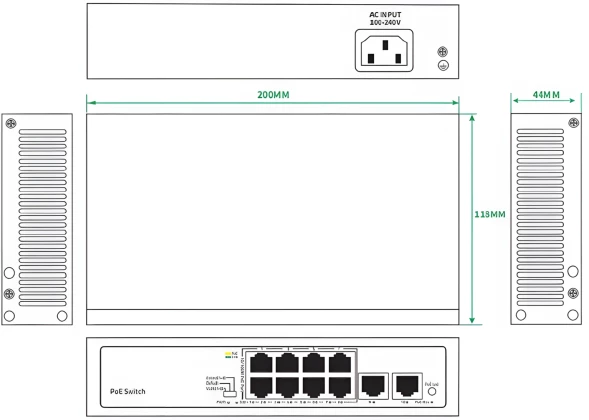 Коммутатор Tiandy TC-P3S010 H/0820/AT/90