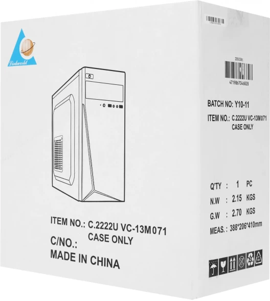 Корпус LinkWorld VC-13M071 М0 черный без БП mATX 1x80mm 1x120mm 2xUSB2.0 audio