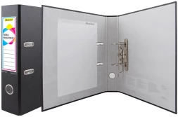 Папка-регистратор Silwerhof A4 75мм ПВХ/бумага черный без. окант. сборная (упак.:2шт)