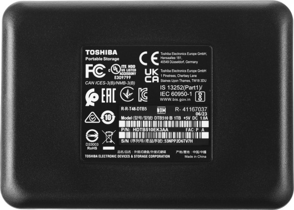 Жесткий диск Toshiba USB 3.0 1Tb HDTB510EK3AA Canvio Basics 2.5&amp;quot; черный