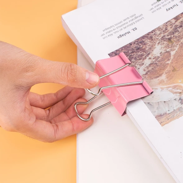 Зажимы Deli E8552A металл 41мм ассорти (упак.:24шт) пластиковая коробка