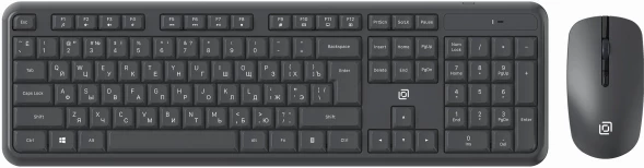 Клавиатура + мышь Оклик S277W клав:серый мышь:серый USB беспроводная Multimedia (2066173)