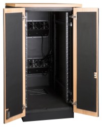 Шкаф коммутационный Lanmaster Soundproof (LAN-DC-CBSP-24U-WD) напольный 24U 750x1130мм пер.дв. с шумоизол. 2 бок.пан. без задн.дв. 1000кг 186кг с вентилятором