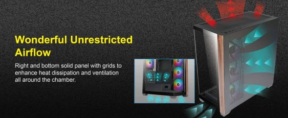 Корпус Azza Neptune черный без БП ATX 5x120mm 2x140mm 2xUSB2.0 1xUSB3.0 audio bott PSU