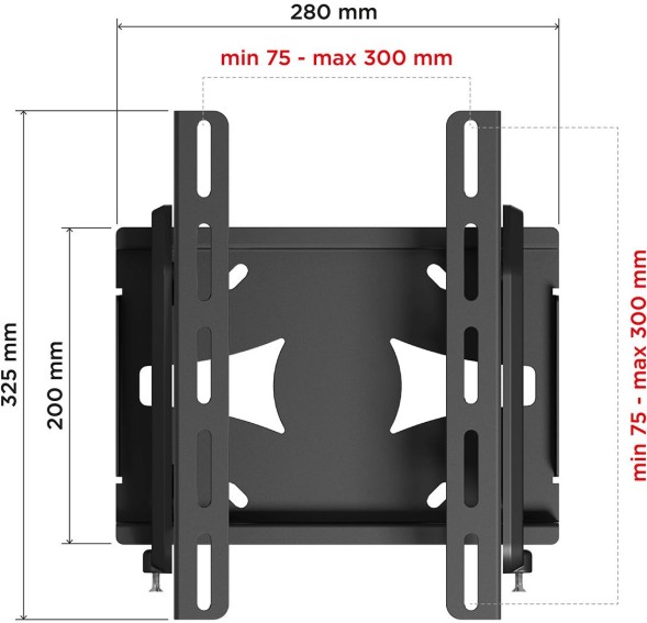 Кронштейн для телевизора Holder LCDS-5010 черный металлик 20&amp;quot;-40&amp;quot; макс.45кг настенный наклон
