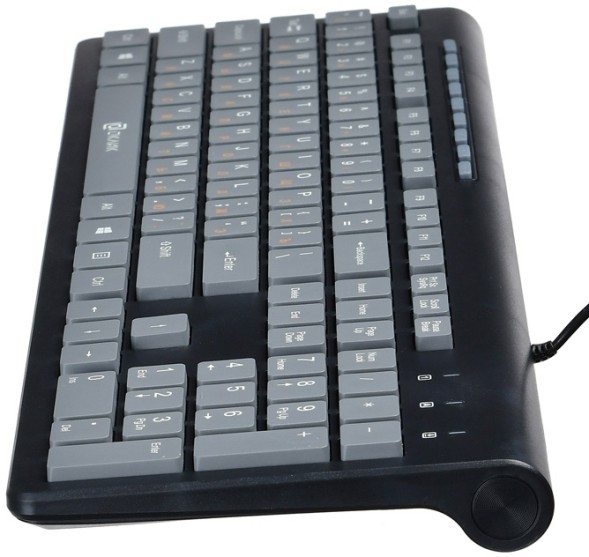 Клавиатура Оклик 480M черный/серый USB slim Multimedia (1067199)