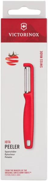 Овощечистка Victorinox Iotaс лезвием двухсторон. красный упак.:европодвес (6.0943.1)