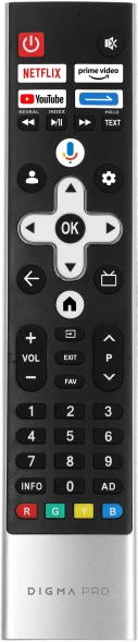Телевизор QLED Digma Pro 65&amp;quot; QLED 65L Google TV Frameless черный/серебристый 4K Ultra HD 120Hz HSR DVB-T DVB-T2 DVB-C DVB-S DVB-S2 USB WiFi Smart TV