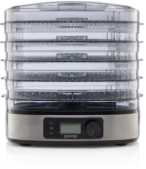 Сушка для фруктов и овощей Gorenje FDK500DE 5под. 380Вт серый