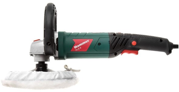 Полировальная машина Hammer USM1200P 1200Вт 3500об/мин рез.шпин.:M14 d=180мм (519462)