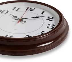 Часы настенные аналоговые Бюрократ WALLC-R85P D35см коричневый/белый (WALLC-R85P35/BROWN)