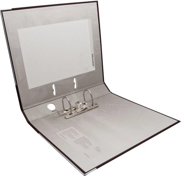 Папка-регистратор Silwerhof A4 75мм ПВХ/бумага черный мет.окант. сборная (упак.:2шт)