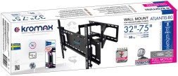Кронштейн для телевизора Kromax ATLANTIS-80 черный 32&amp;quot;-75&amp;quot; макс.50кг настенный поворотно-выдвижной и наклонный