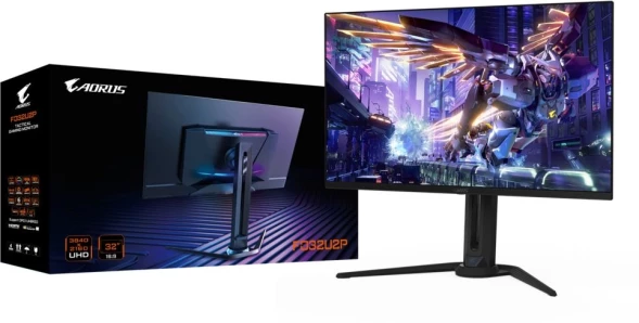 Монитор Gigabyte 31.5&amp;quot; Aorus FO32U2P черный QD OLED LED 16:9 HDMI M/M матовая HAS Piv 250cd 178гр/178гр 3840x2160 240Hz FreeSync Premium Pro DP 4K USB 8.53кг