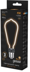 Лампа светодиодная Gauss Filament 1005802104 4Вт цок.:E27 трубка 220B св.свеч.бел.теп. (упак.:10шт)